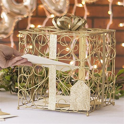 metal scroll gift card box|Amazon.com: Metal Gift Card Holder.